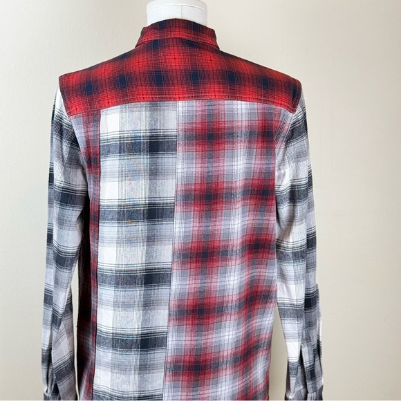 Topman Men’s Shirt Medium Plaid Button-Up Long Sleeve Shirt - Picture 2 of 5